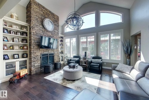 6663 15 Ave, Edson, AB - Indoor Photo Showing Living Room With Fireplace
