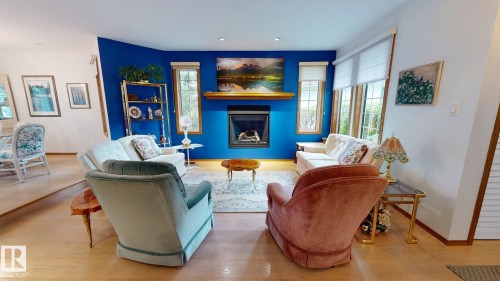 109 Ironwood Place Nw, Edmonton, AB - Indoor Photo Showing Living Room With Fireplace