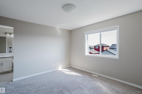 Spacious room featuring neutral carpeting and light gray wall tones - 17707 59 Street Nw, Edmonton, AB - Indoor Photo Showing Other Room