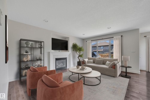59 Davis Street, Fort Saskatchewan, AB - Indoor Photo Showing Living Room With Fireplace