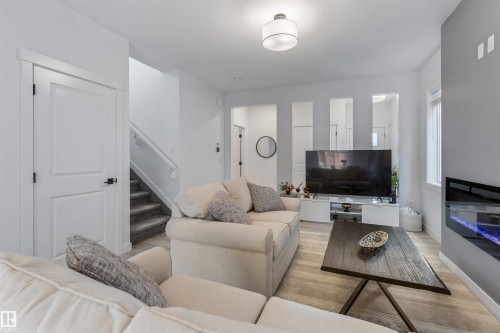 30 Riverhill Crescent, St. Albert, AB - Indoor Photo Showing Living Room With Fireplace