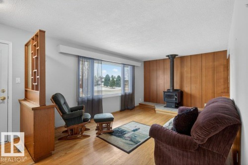 5216 89 Avenue Nw, Edmonton, AB - Indoor Photo Showing Living Room With Fireplace