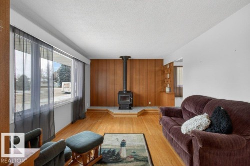 5216 89 Avenue Nw, Edmonton, AB - Indoor Photo Showing Living Room With Fireplace