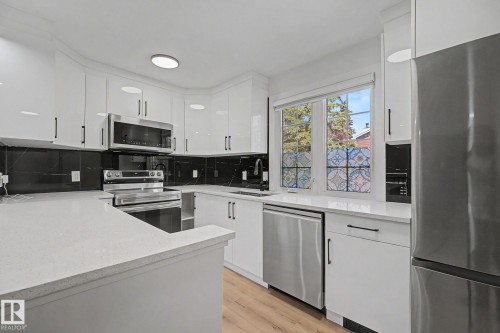 17084 67 Avenue Nw, Edmonton, AB - Indoor Photo Showing Kitchen With Stainless Steel Kitchen