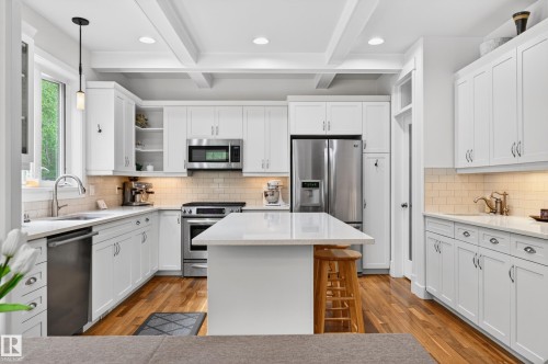 21147 48 Avenue, Edmonton, AB - Indoor Photo Showing Kitchen With Stainless Steel Kitchen With Upgraded Kitchen