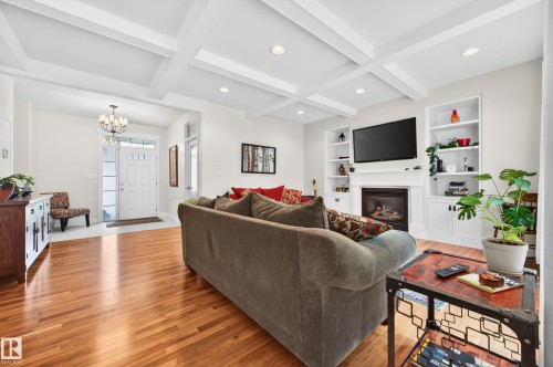21147 48 Avenue, Edmonton, AB - Indoor Photo Showing Living Room With Fireplace