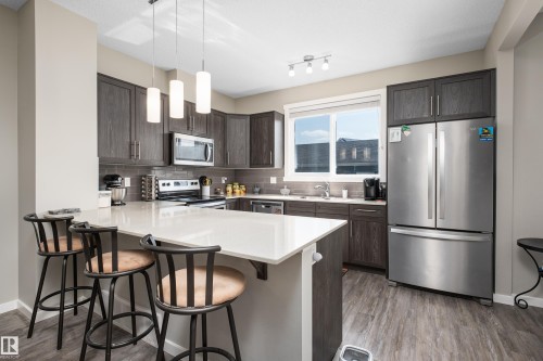 2627 Maple Way Nw, Edmonton, AB - Indoor Photo Showing Kitchen With Stainless Steel Kitchen With Upgraded Kitchen