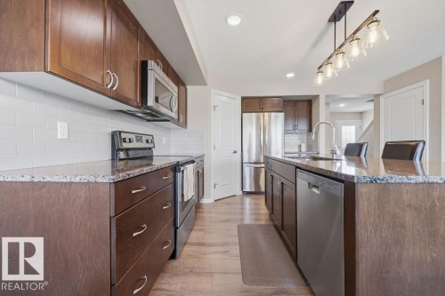 5806 66 Street, Beaumont, AB - Indoor Photo Showing Kitchen With Stainless Steel Kitchen With Upgraded Kitchen