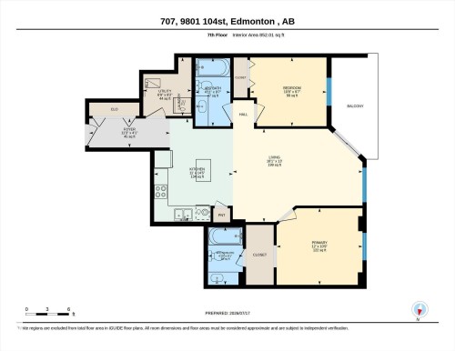 Floor plan - #707 9819 104 St Nw, Edmonton, AB 