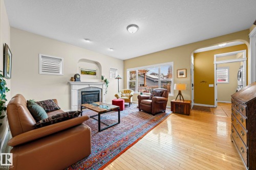 9923 89 Street, Edmonton, AB - Indoor Photo Showing Living Room With Fireplace