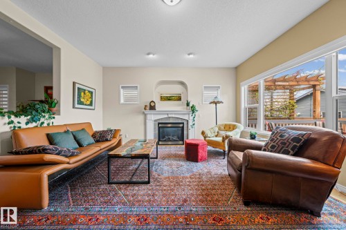 9923 89 Street, Edmonton, AB - Indoor Photo Showing Living Room With Fireplace