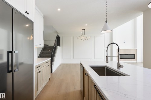 23 Lakevista, Beaumont, AB - Indoor Photo Showing Kitchen With Upgraded Kitchen