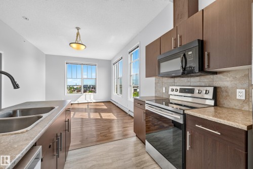 #406 105 Ambleside Dr Sw, Edmonton, AB - Indoor Photo Showing Kitchen With Double Sink