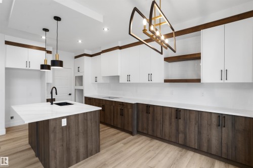1772 Crossbill Loop Nw, Edmonton, AB - Indoor Photo Showing Kitchen With Upgraded Kitchen