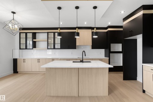 409 Munn Court, Leduc, AB - Indoor Photo Showing Kitchen With Upgraded Kitchen
