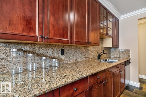 #206 10745 83 Av Nw, Edmonton, AB - Indoor Photo Showing Kitchen With Double Sink