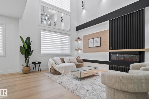 88 Silverstone Drive, Stony Plain, AB - Indoor With Fireplace