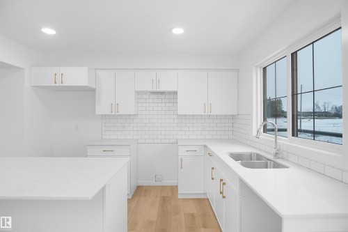 #9 1430 Aster Wy Nw, Edmonton, AB - Indoor Photo Showing Kitchen With Double Sink