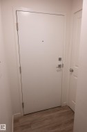 Modern interior door with matte silver hardware - 