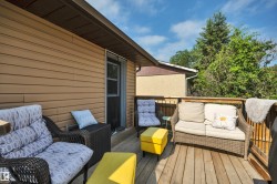 Wood deck with a wooden railing system - 