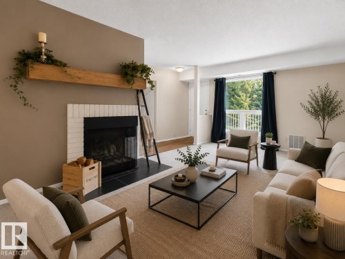 #31 2115 118 St Nw, Edmonton, AB - Indoor Photo Showing Living Room With Fireplace