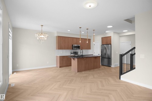 8523 Mayday Run Sw, Edmonton, AB - Indoor Photo Showing Kitchen With Stainless Steel Kitchen