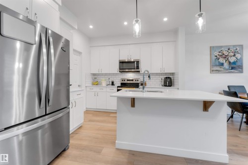 1647 13 Street Nw, Edmonton, AB - Indoor Photo Showing Kitchen With Upgraded Kitchen