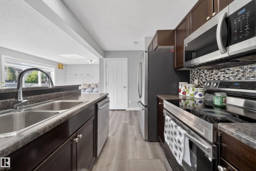3752 12 Street, Edmonton, AB - Indoor Photo Showing Kitchen With Double Sink