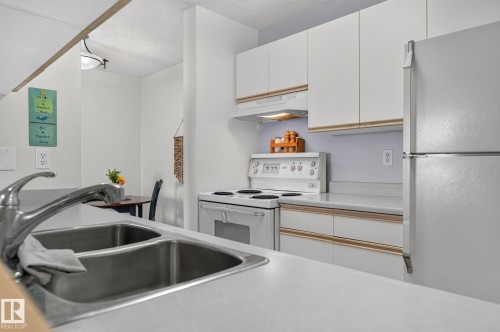 #414 10636 120 St Nw, Edmonton, AB - Indoor Photo Showing Kitchen With Double Sink