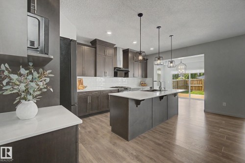 4675 Alwood Way Sw, Edmonton, AB - Indoor Photo Showing Kitchen With Upgraded Kitchen