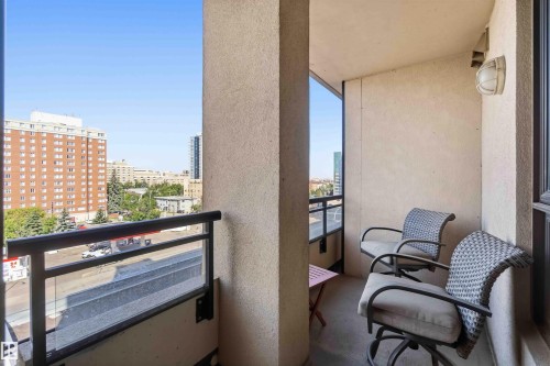 Balcony - #708 9939 109 St Nw, Edmonton, AB - Outdoor With Balcony With Exterior