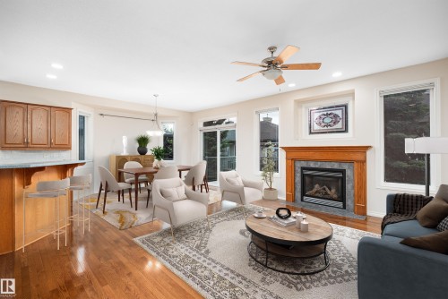 #40 1251 Rutherford Rd Sw, Edmonton, AB - Indoor Photo Showing Living Room With Fireplace