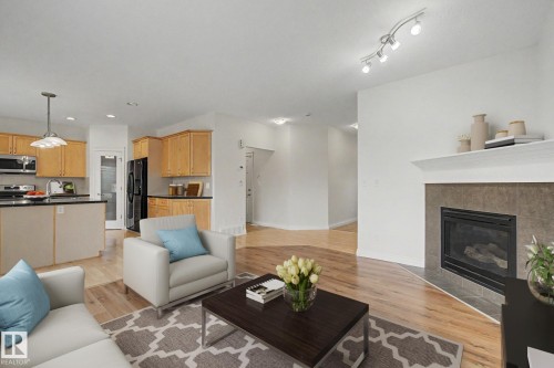 66 Vanessa Avenue, Spruce Grove, AB - Indoor Photo Showing Living Room With Fireplace