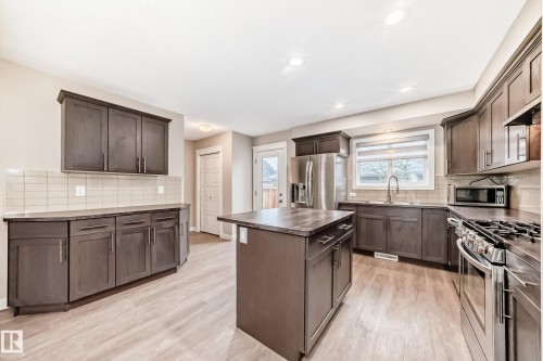5709 66 Street, Beaumont, AB - Indoor Photo Showing Kitchen With Stainless Steel Kitchen With Upgraded Kitchen
