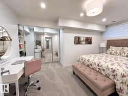 Recessed lighting illuminating plush carpet flooring - 