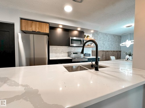 862 Erin Place Nw, Edmonton, AB - Indoor Photo Showing Kitchen With Stainless Steel Kitchen With Double Sink With Upgraded Kitchen