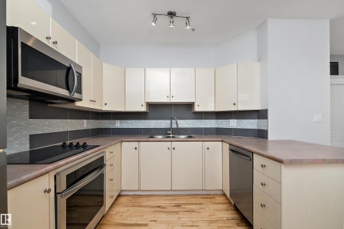 Main Level - #108 10933 82 Av Nw, Edmonton, AB - Indoor Photo Showing Kitchen With Double Sink