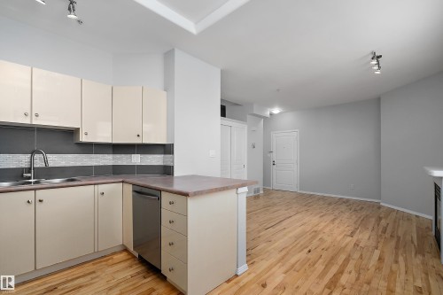 #108 10933 82 Av Nw, Edmonton, AB - Indoor Photo Showing Kitchen With Double Sink
