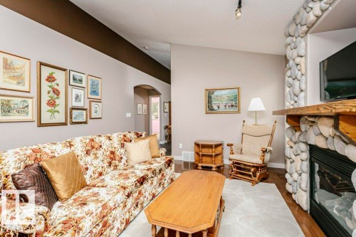 96 Eastgate Way, St. Albert, AB - Indoor Photo Showing Living Room With Fireplace