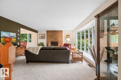 12636 52 Avenue Nw, Edmonton, AB - Indoor Photo Showing Living Room With Fireplace