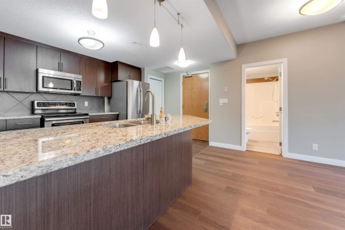 #807 10055 118 St Nw, Edmonton, AB - Indoor Photo Showing Kitchen With Upgraded Kitchen