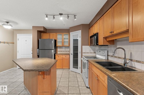 #203 8909 100 St Nw, Edmonton, AB - Indoor Photo Showing Kitchen With Double Sink