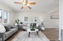 New luxury vinyl plank flooring in 2026. - 9747 66 Avenue Nw, Edmonton, AB  - Indoor Photo Showing Living Room 