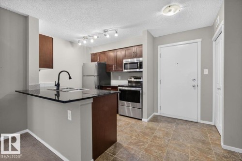 #204 18126 77 St Nw, Edmonton, AB - Indoor Photo Showing Kitchen With Stainless Steel Kitchen With Double Sink