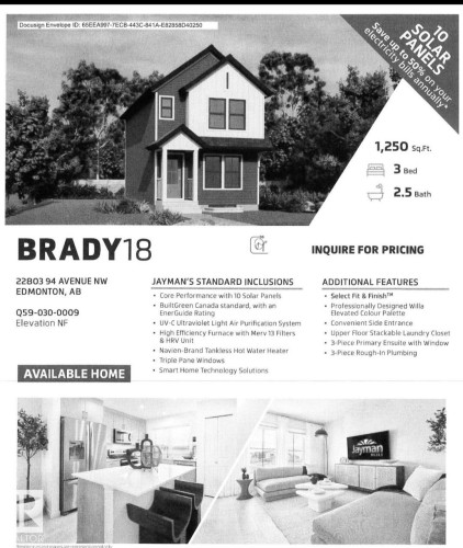 Property Listing Advertisement. Showcasing property specifications, features, and inclusions - 22803 94 Anenue Northwest, Edmonton, AB - Other