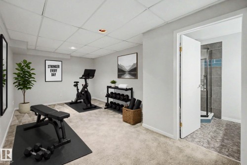312 Lago Lindo Crescent Nw, Edmonton, AB - Indoor Photo Showing Gym Room