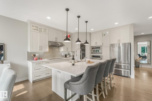 2722 Kirkland Way Sw, Edmonton, AB - Indoor Photo Showing Kitchen With Stainless Steel Kitchen With Upgraded Kitchen