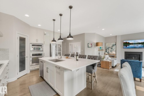 2722 Kirkland Way Sw, Edmonton, AB - Indoor Photo Showing Kitchen With Stainless Steel Kitchen With Upgraded Kitchen