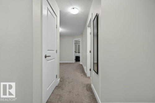 Hallway featuring light gray walls, white trim, and neutral-toned carpeting - 848 Ebbers Crescent Nw, Edmonton, AB - Indoor Photo Showing Other Room