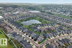 Aerial perspective showcasing a residential community with varied architectural styles - 